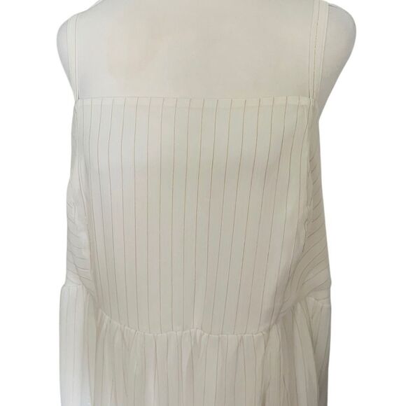 TORRID Maxi Chiffon And Lurex Tiered Dress , white & gold , size 1/1X/14-16. - Picture 6 of 11